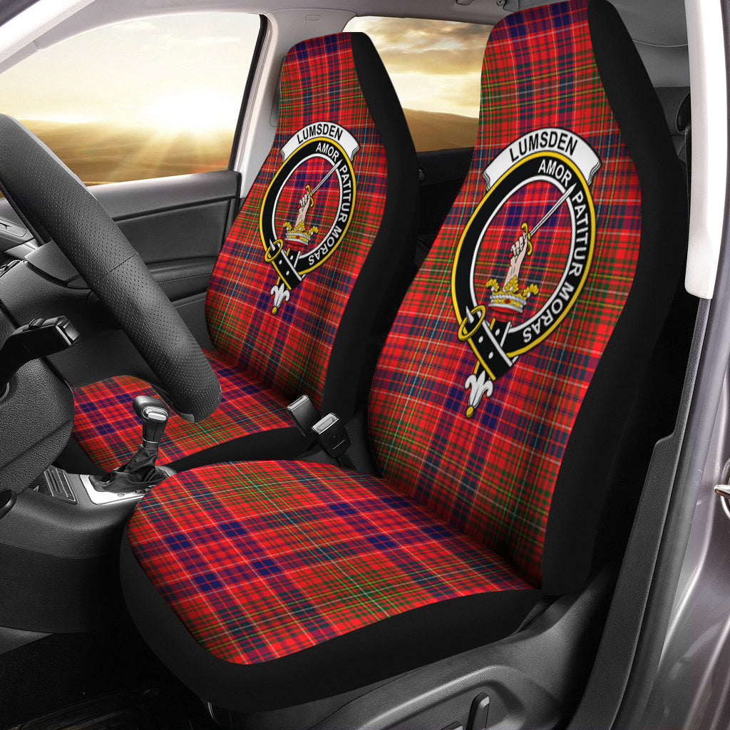 Lumsden Modern Tartan Car Seat Cover with Family Crest One Size - Tartanvibesclothing