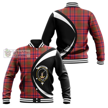 Lumsden Modern Tartan Baseball Jacket with Family Crest Circle Style