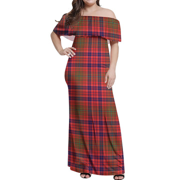 Lumsden Modern Tartan Off Shoulder Long Dress