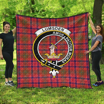 Lumsden Modern Tartan Quilt with Family Crest