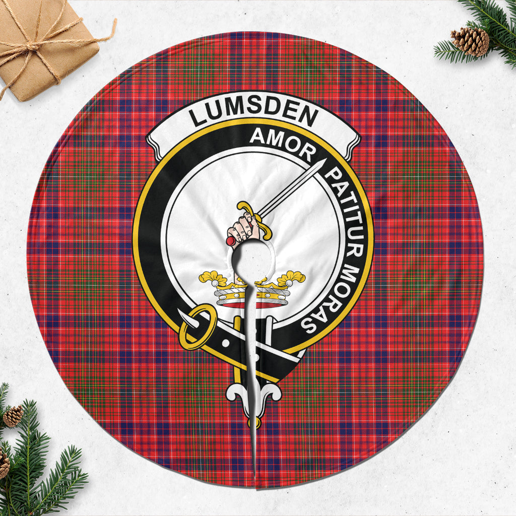 Lumsden Modern Tartan Christmas Tree Skirt with Family Crest - Tartanvibesclothing