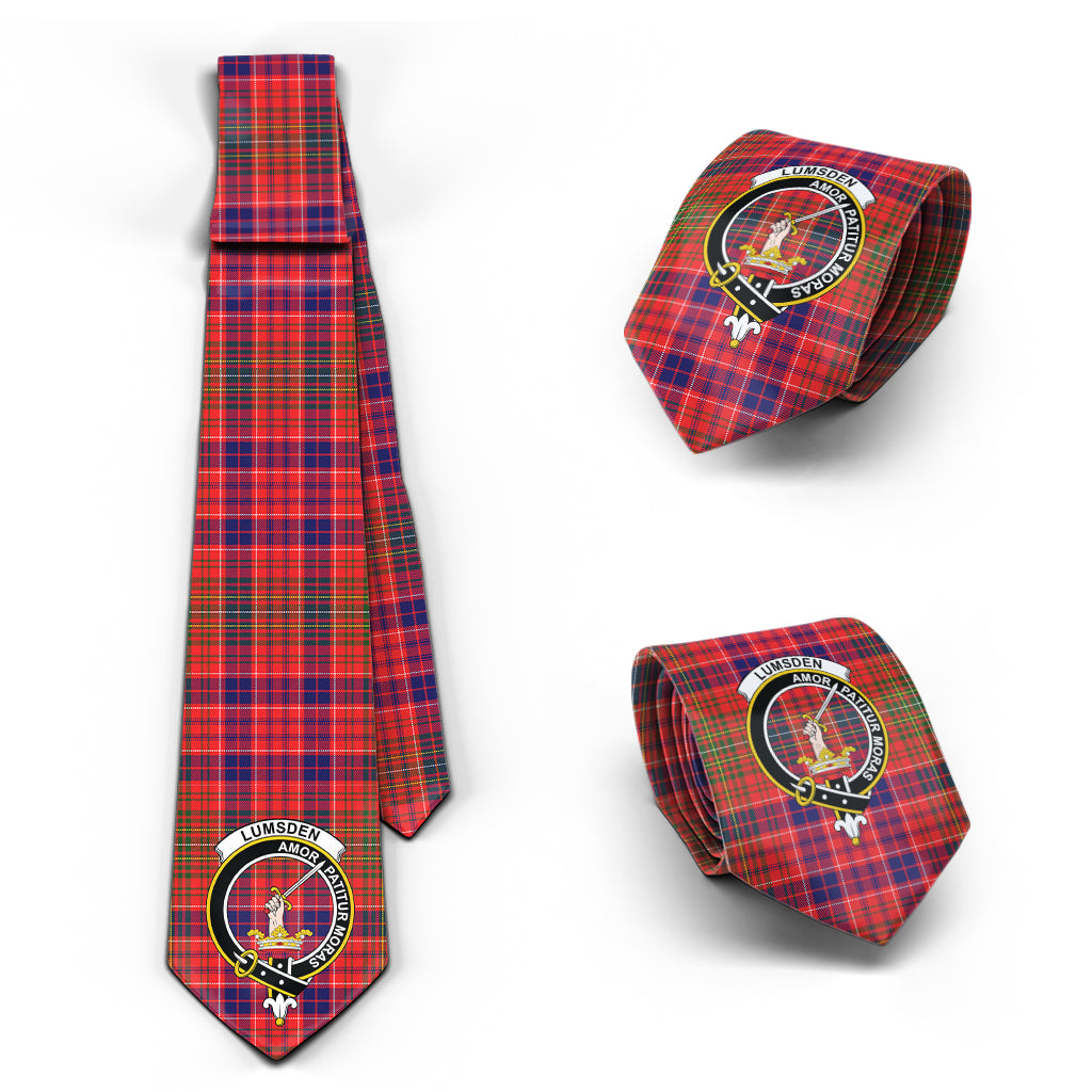 Lumsden Modern Tartan Classic Necktie with Family Crest Necktie One Size - Tartan Vibes Clothing