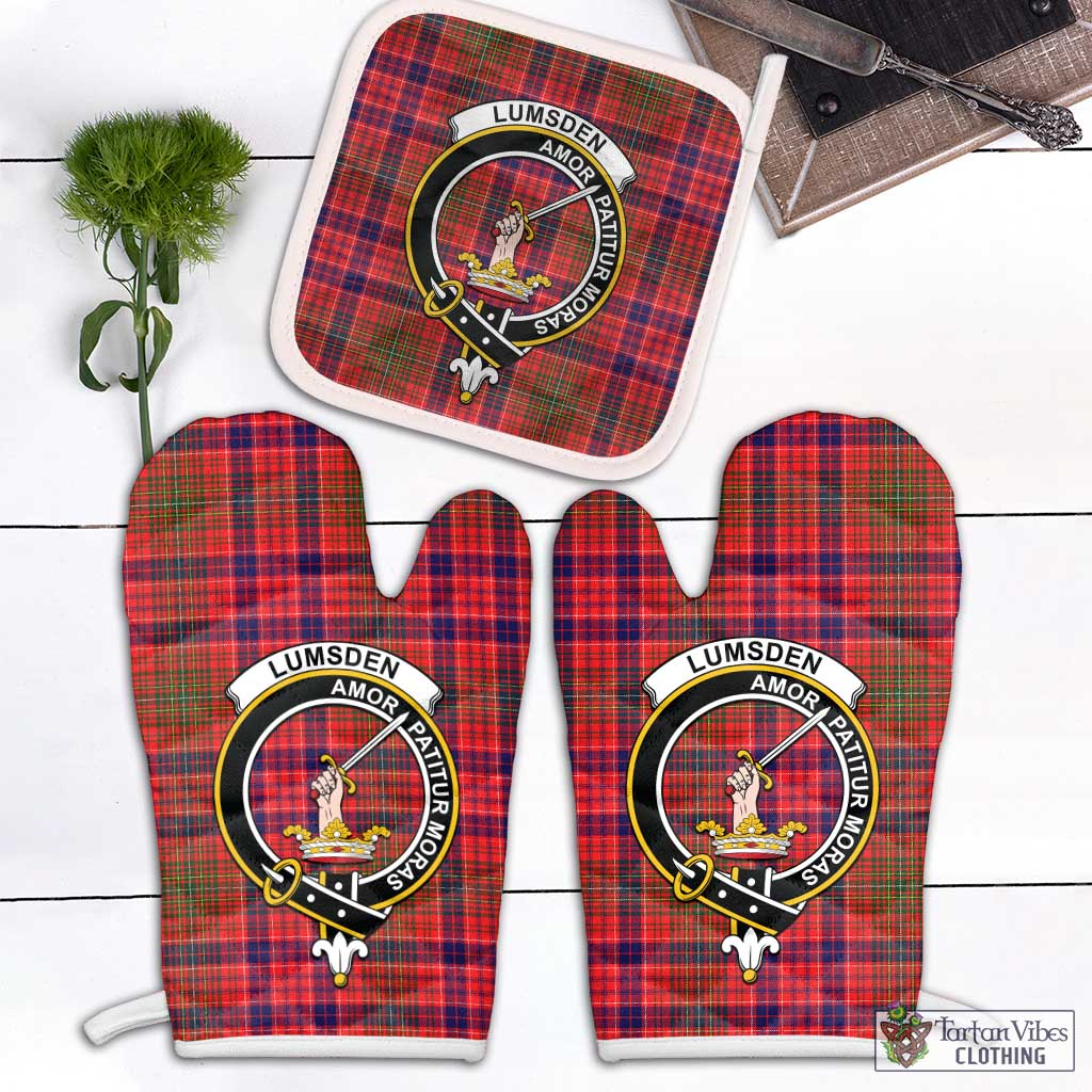 Tartan Vibes Clothing Lumsden Modern Tartan Combo Oven Mitt & Pot-Holder with Family Crest