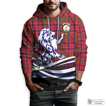 Lumsden Modern Tartan Hoodie with Alba Gu Brath Regal Lion Emblem