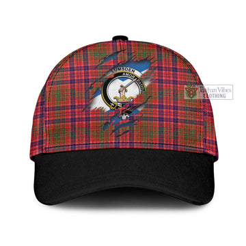 Lumsden Modern Tartan Classic Cap with Family Crest In Me Style