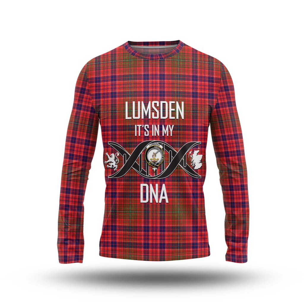 Tartan Vibes Clothing Lumsden Modern Tartan Long Sleeve T-Shirt with Family Crest DNA In Me Style