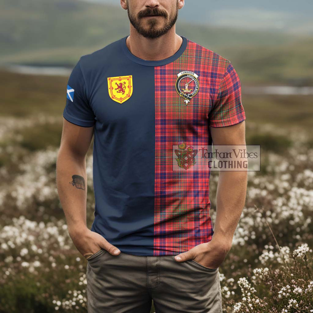 Tartan Vibes Clothing Lumsden Modern Tartan T-Shirt Alba with Scottish Lion Royal Arm Half Style