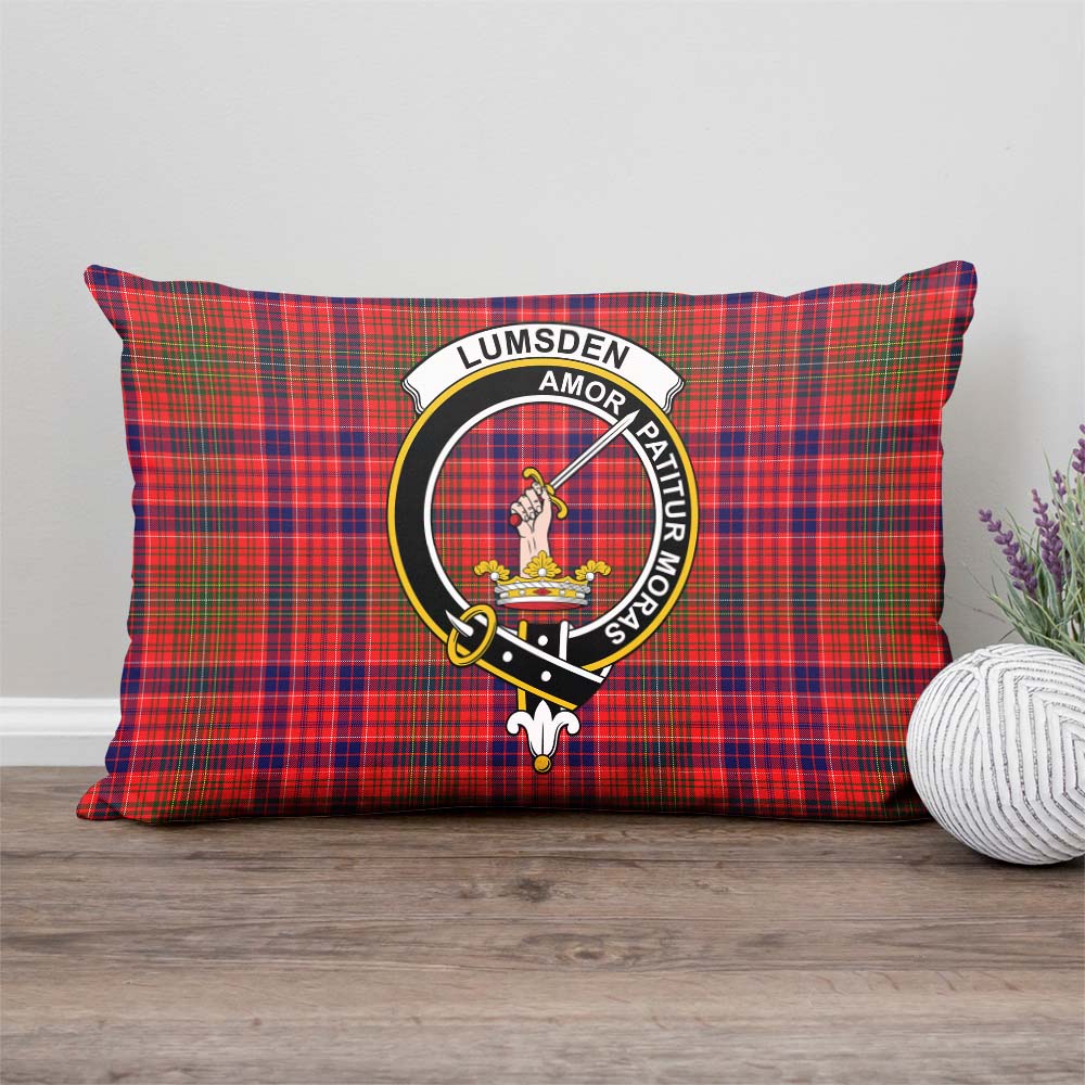 Lumsden Modern Tartan Pillow Cover with Family Crest Rectangle Pillow Cover - Tartanvibesclothing