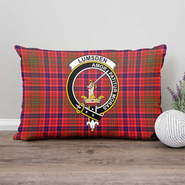 Lumsden Modern Tartan Pillow Cover with Family Crest