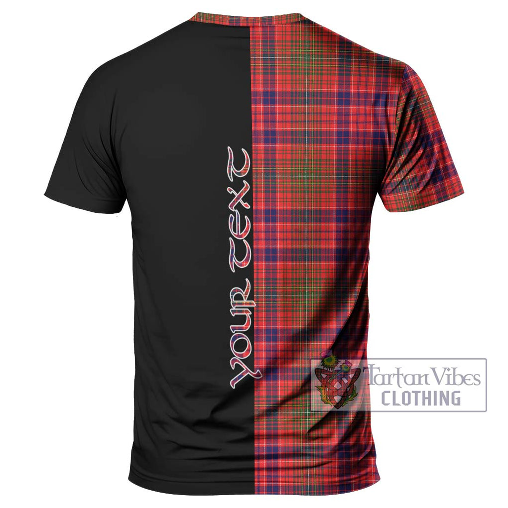 Lumsden Modern Tartan T-Shirt with Family Crest and Half Of Me Style - Tartanvibesclothing Shop