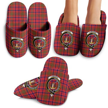 Lumsden Modern Tartan Home Slippers with Family Crest