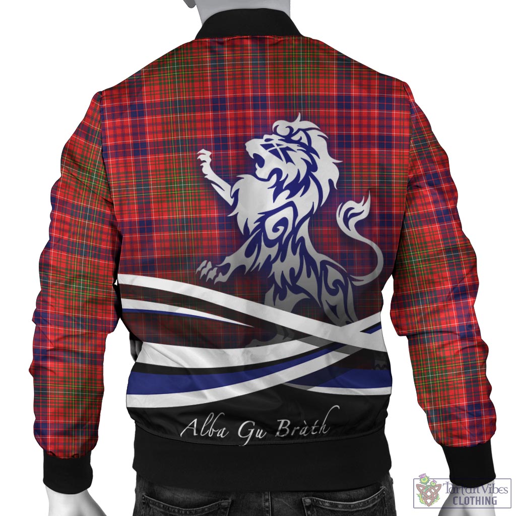 Tartan Vibes Clothing Lumsden Modern Tartan Bomber Jacket with Alba Gu Brath Regal Lion Emblem