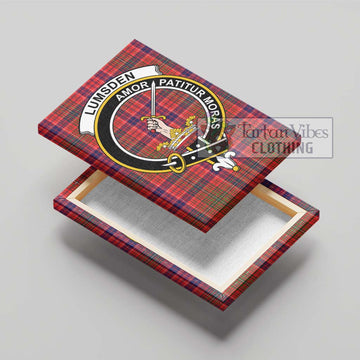 Lumsden Modern Tartan Canvas Print Wall Art with Family Crest