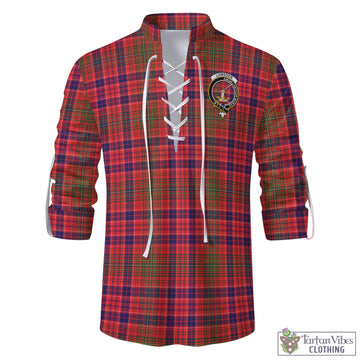 Lumsden Modern Tartan Men's Scottish Traditional Jacobite Ghillie Kilt Shirt with Family Crest