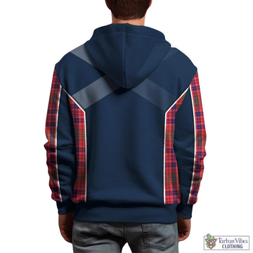 Lumsden Modern Tartan Hoodie with Family Crest and Scottish Thistle Vibes Sport Style