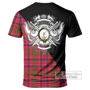 Lumsden Modern Tartan T-Shirt with Family Crest and Military Logo Style