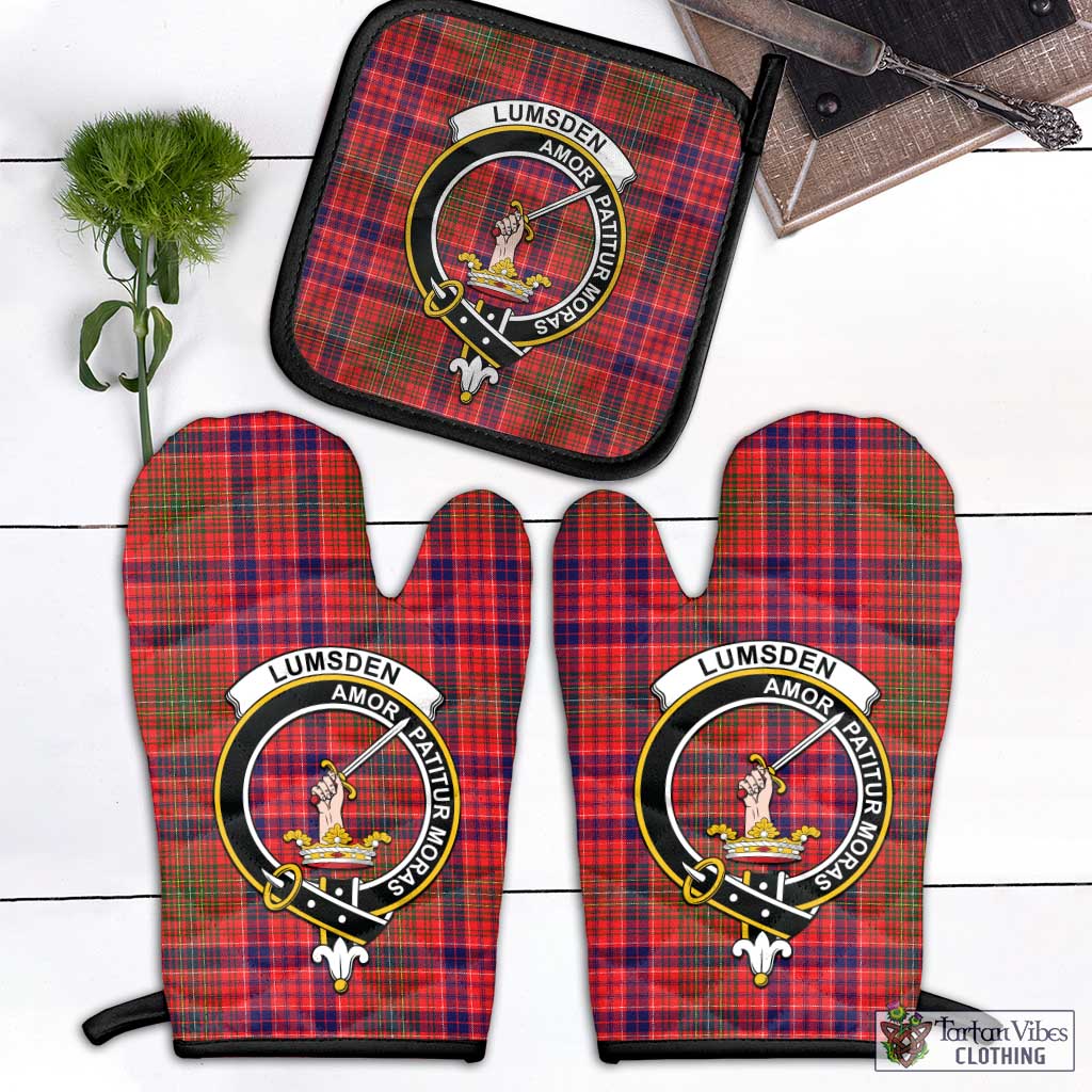 Tartan Vibes Clothing Lumsden Modern Tartan Combo Oven Mitt & Pot-Holder with Family Crest