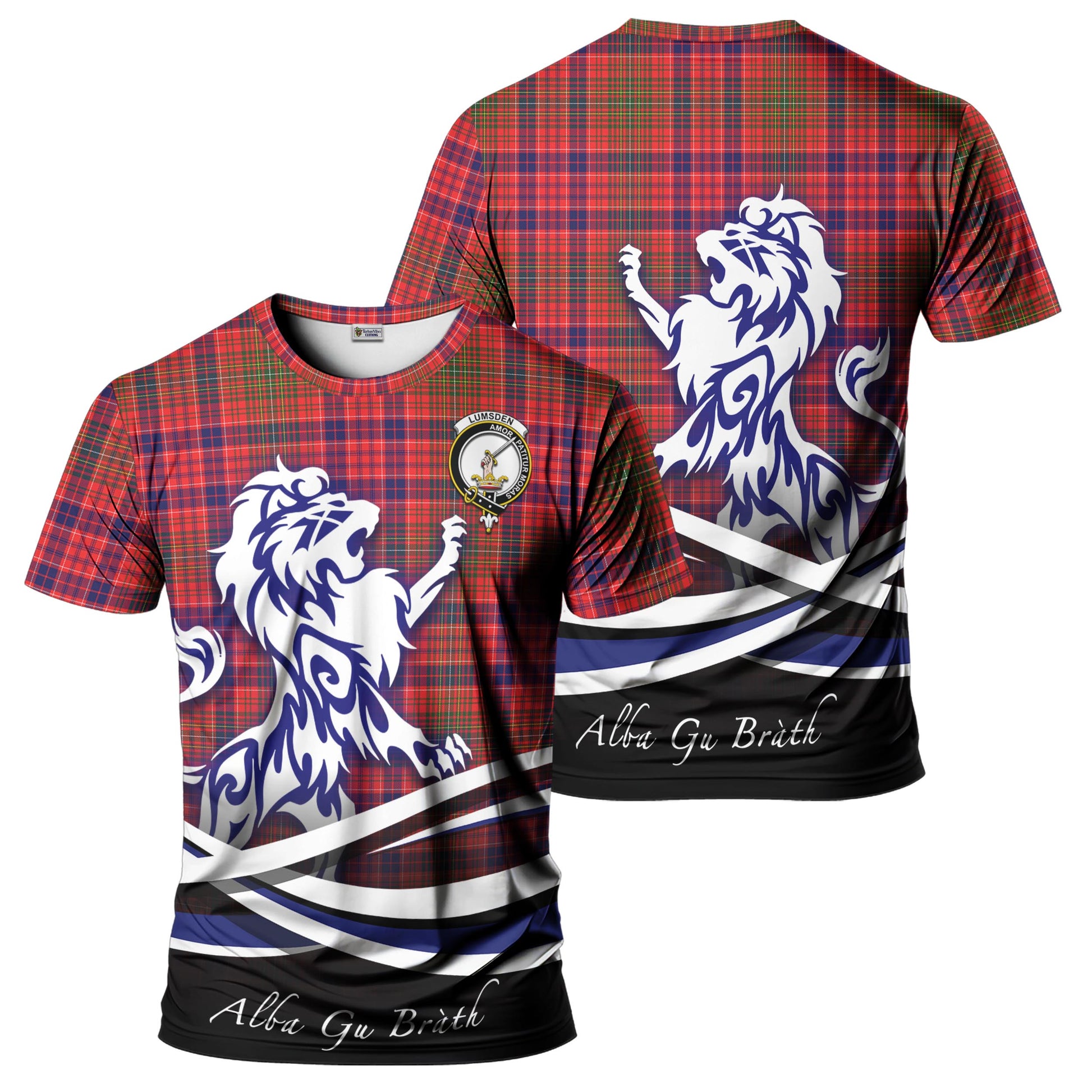 lumsden-modern-tartan-t-shirt-with-alba-gu-brath-regal-lion-emblem