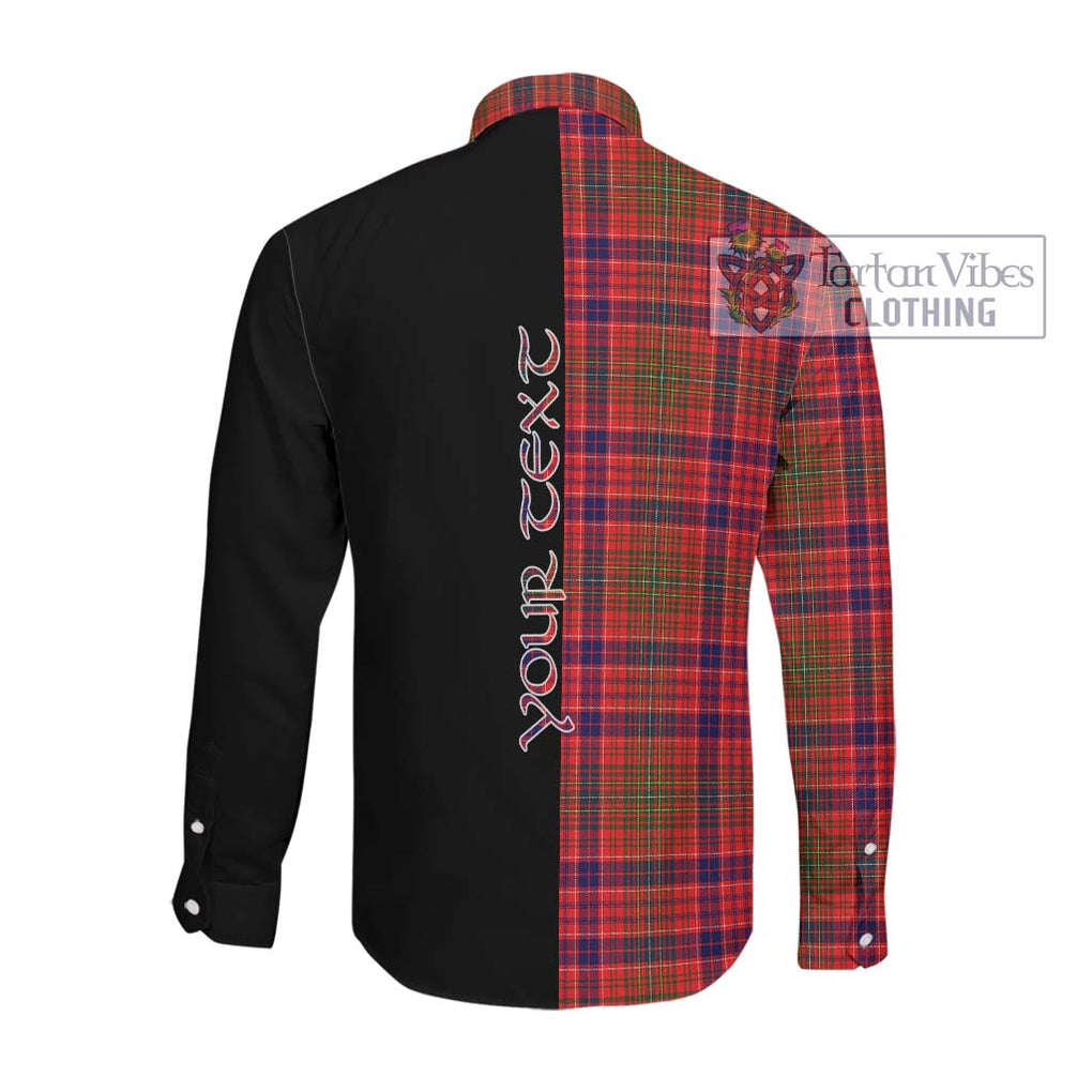 Lumsden Modern Tartan Long Sleeve Button Shirt with Family Crest and Half Of Me Style Men's Shirt - Tartanvibesclothing Shop