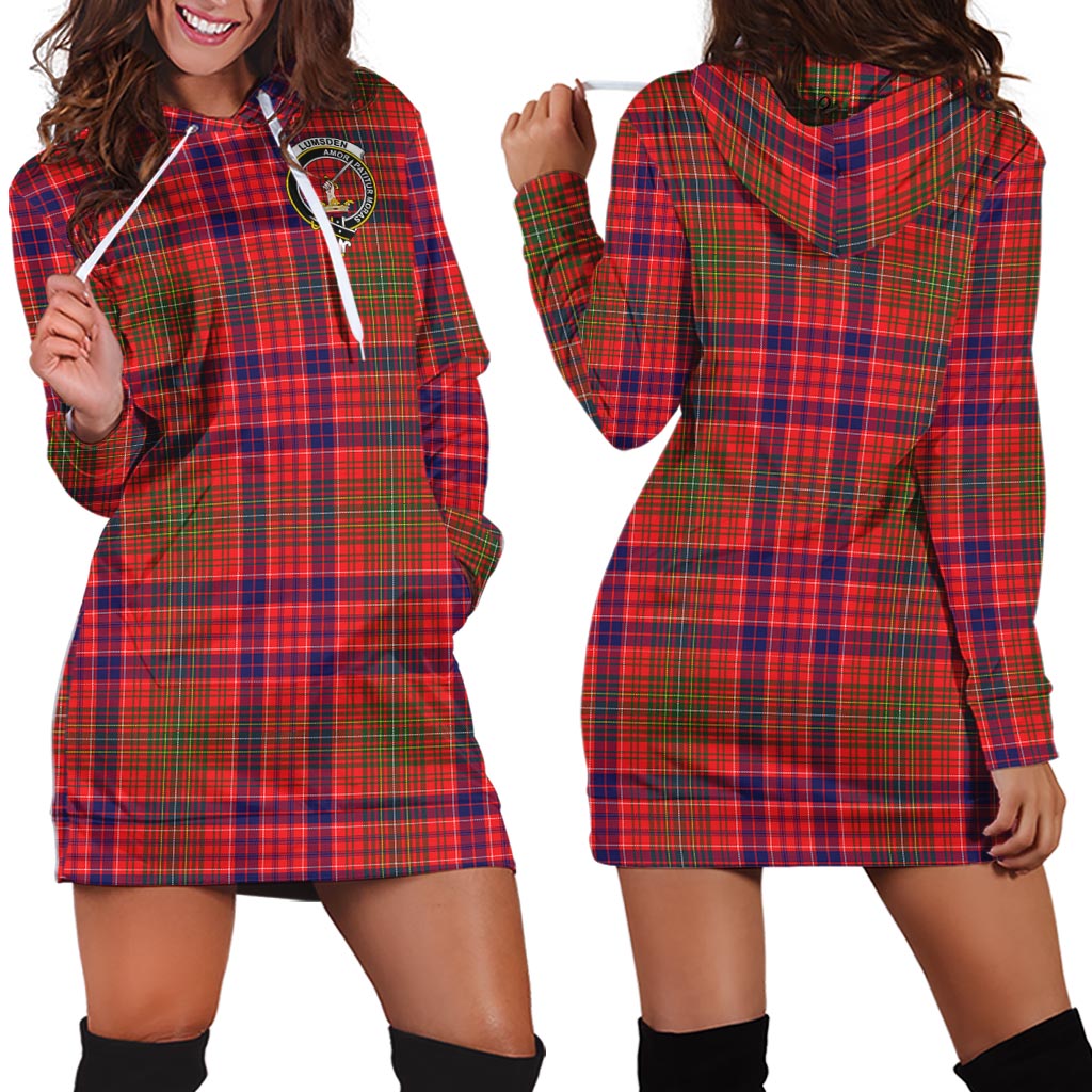 Lumsden Modern Tartan Hoodie Dress with Family Crest - Tartan Vibes Clothing