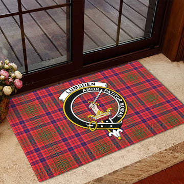 Lumsden Modern Tartan Door Mat with Family Crest