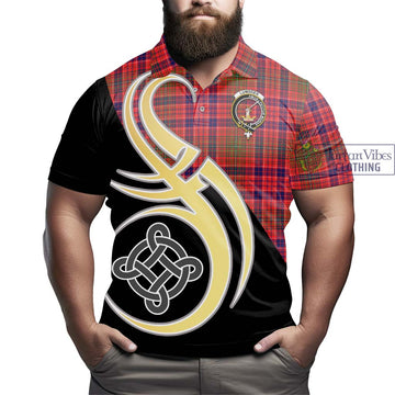 Lumsden Modern Tartan Polo Shirt with Family Crest and Celtic Symbol Style