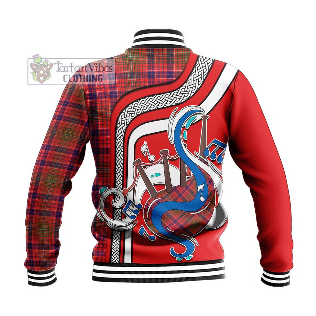 Tartan Vibes Clothing Lumsden Modern Tartan Baseball Jacket with Epic Bagpipe Style