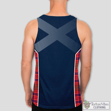 Lumsden Modern Tartan Men's Tanks Top with Family Crest and Scottish Thistle Vibes Sport Style