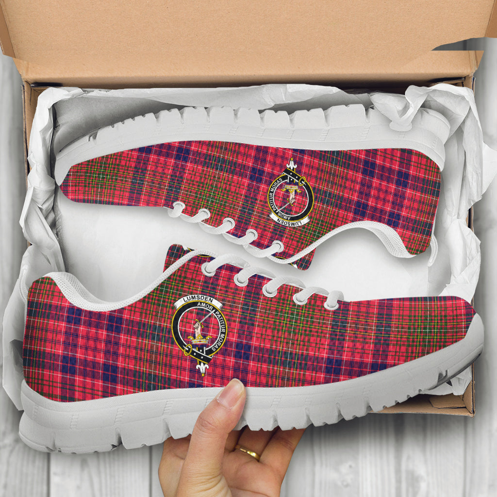 Lumsden Modern Tartan Sneakers with Family Crest - Tartan Vibes Clothing