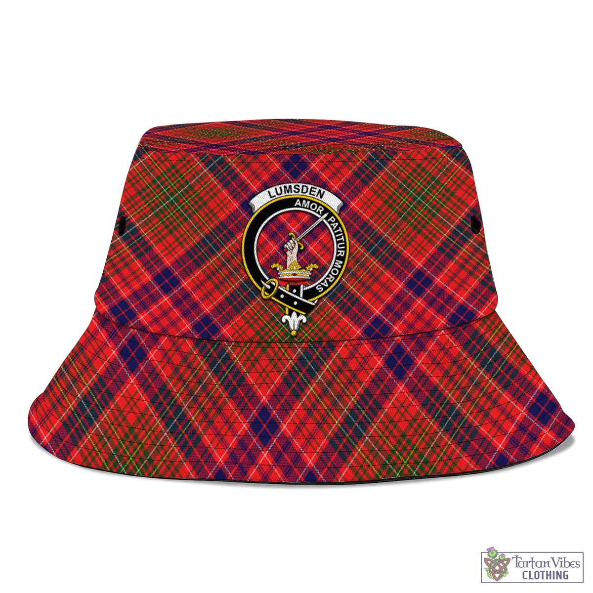 Tartan Vibes Clothing Lumsden Modern Tartan Bucket Hat with Family Crest