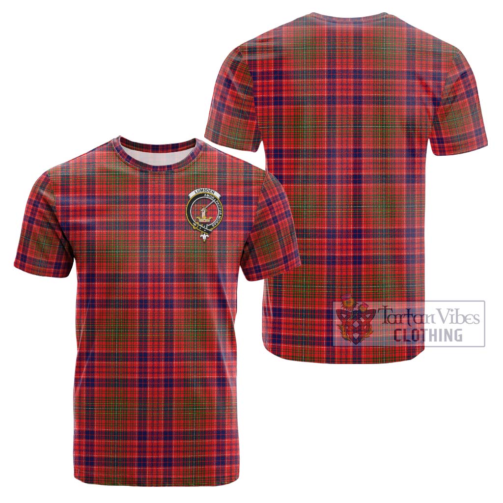 Tartan Vibes Clothing Lumsden Modern Tartan Cotton T-Shirt with Family Crest