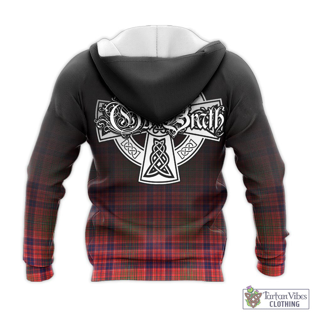 Tartan Vibes Clothing Lumsden Modern Tartan Knitted Hoodie Featuring Alba Gu Brath Family Crest Celtic Inspired