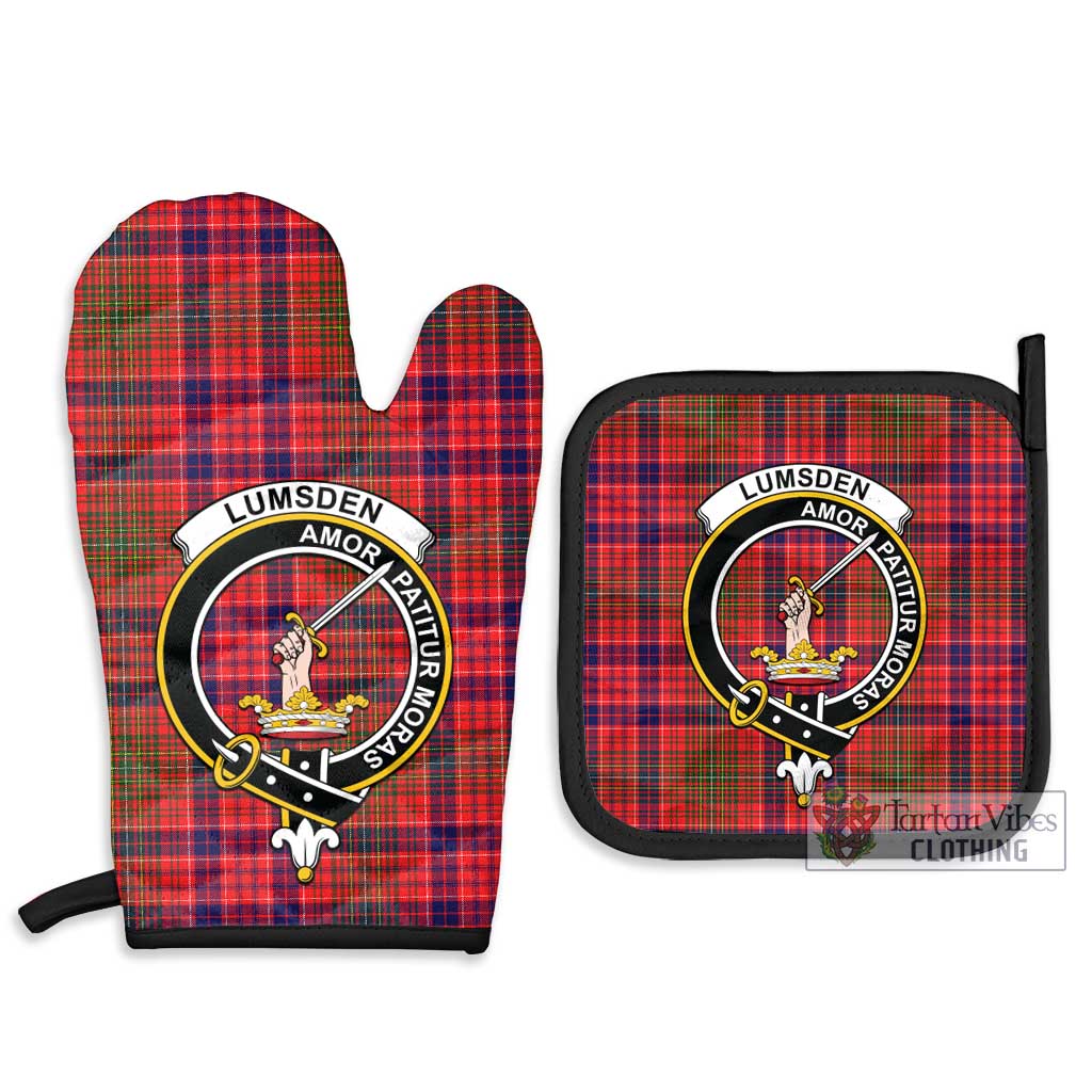 Tartan Vibes Clothing Lumsden Modern Tartan Combo Oven Mitt & Pot-Holder with Family Crest