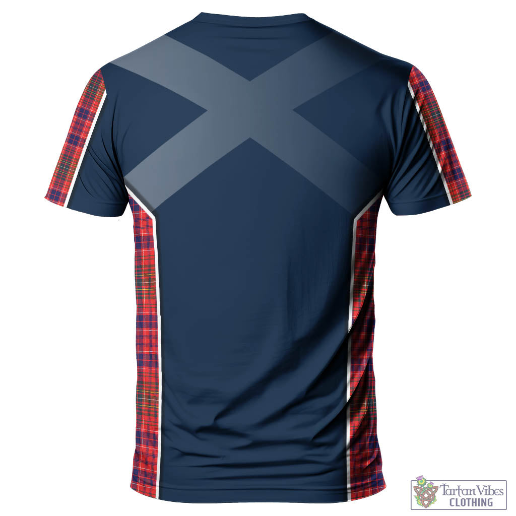 Tartan Vibes Clothing Lumsden Modern Tartan T-Shirt with Family Crest and Scottish Thistle Vibes Sport Style