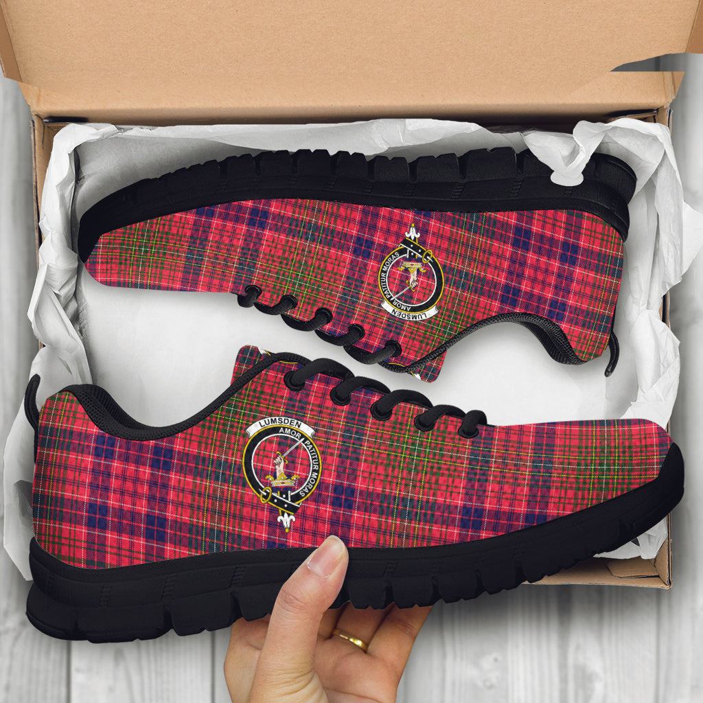 Lumsden Modern Tartan Sneakers with Family Crest - Tartan Vibes Clothing