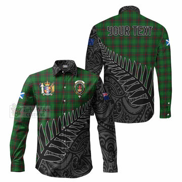 Lundin Crest Tartan Long Sleeve Button Shirt with New Zealand Silver Fern Half Style Men's Shirt S - Tartan Vibes Clothing