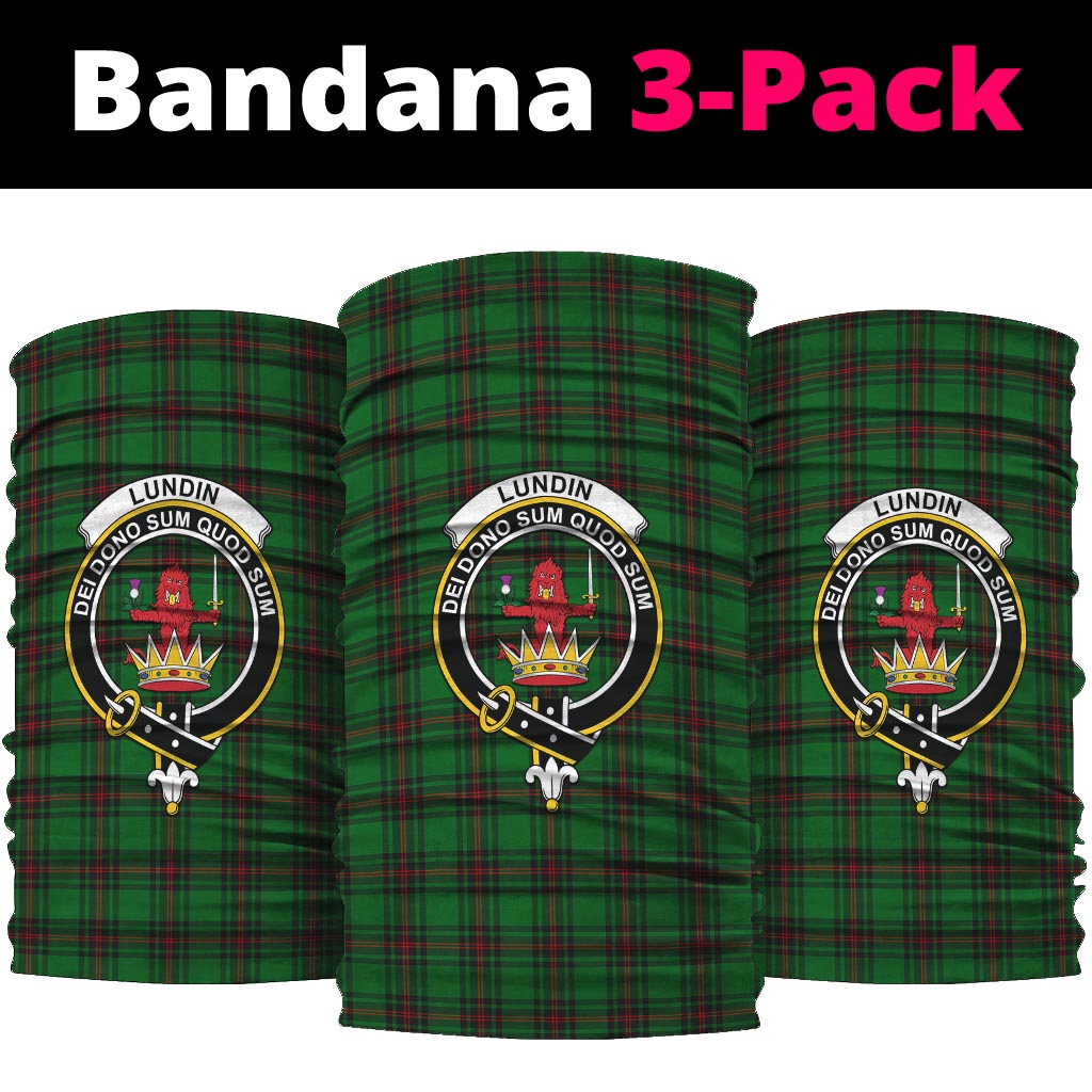 Lundin Tartan Neck Gaiters, Tartan Bandanas, Tartan Head Band with Family Crest One Size - Tartanvibesclothing