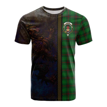 Lundin Tartan Family Crest Cotton T-shirt Alba Gu Brath Be Brave Lion Ancient Style Kid's Shirt - Tartan Vibes Clothing