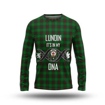 Lundin Tartan Long Sleeve T-Shirt with Family Crest DNA In Me Style