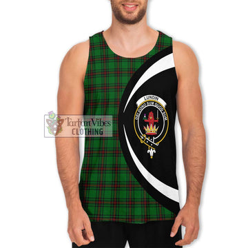 Lundin Tartan Men's Tank Top with Family Crest Circle Style