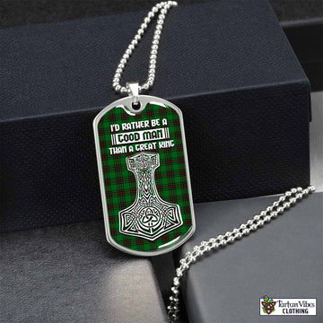 Lundin Tartan Dog Tag Necklace Viking Mjolnir Style Silver No - Tartan Vibes Clothing