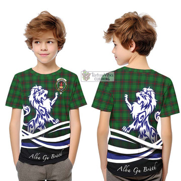 Lundin Tartan Kid T-Shirt with Alba Gu Brath Regal Lion Emblem