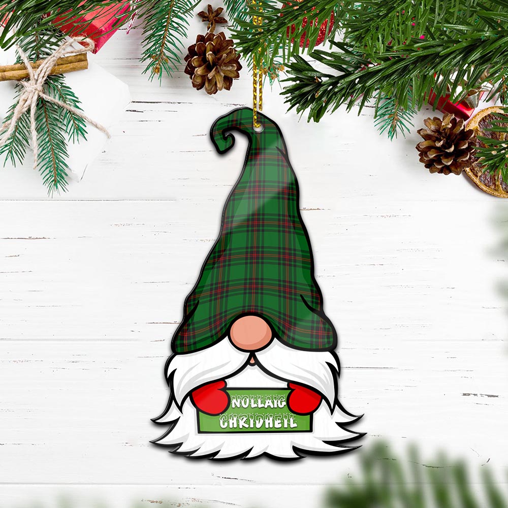 Lundin Gnome Christmas Ornament with His Tartan Christmas Hat Wood Ornament - Tartanvibesclothing