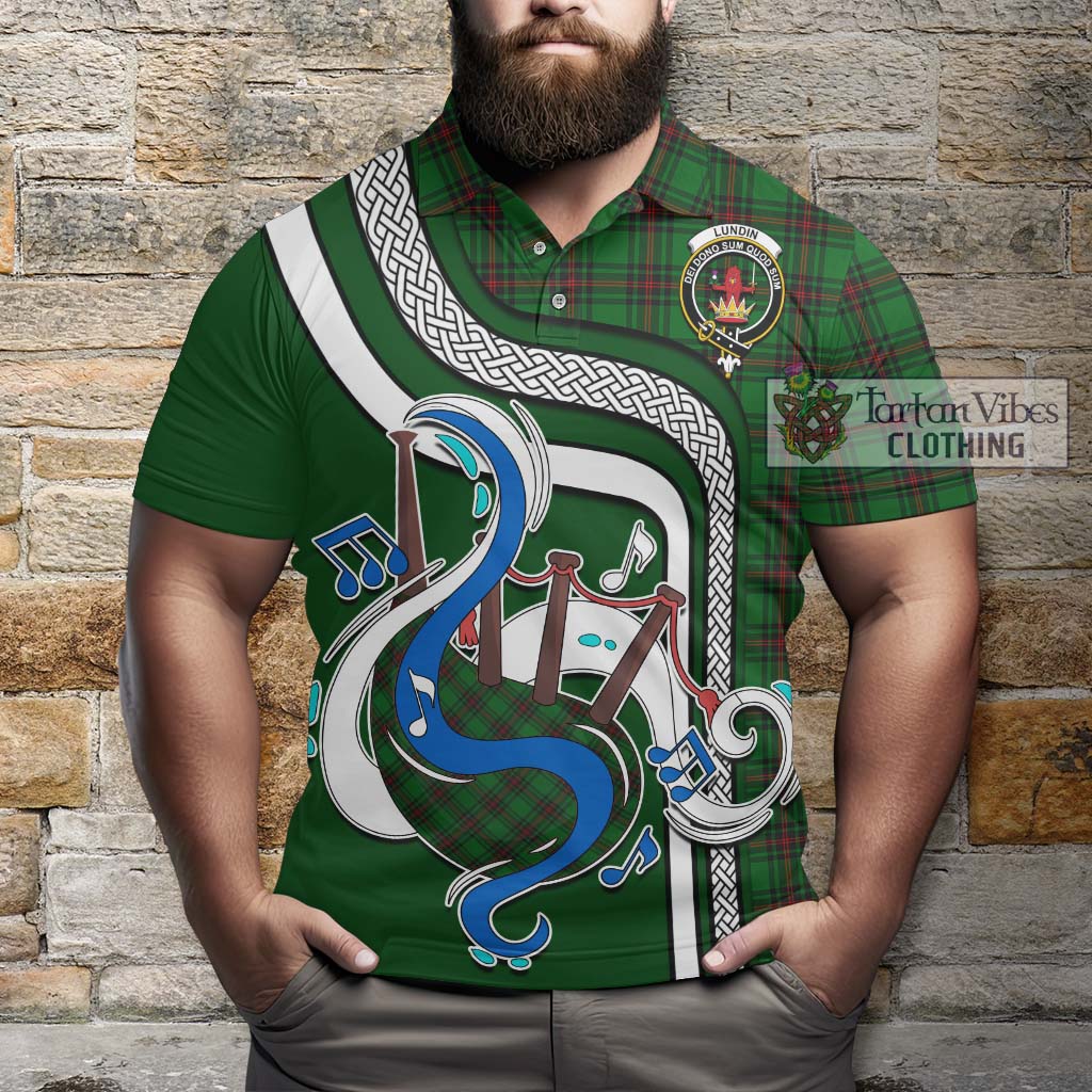 Tartan Vibes Clothing Lundin Tartan Polo Shirt with Epic Bagpipe Style