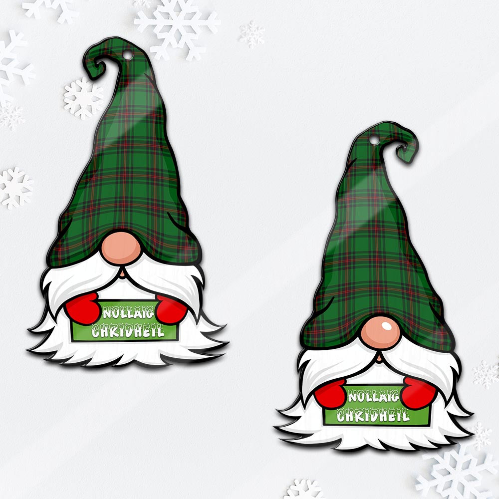 Lundin Gnome Christmas Ornament with His Tartan Christmas Hat Mica Ornament - Tartanvibesclothing