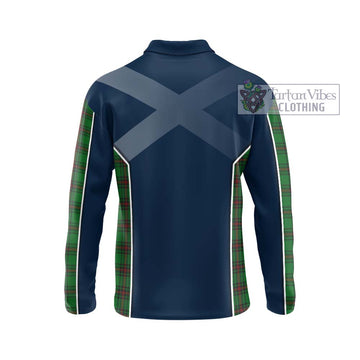 Lundin Tartan Long Sleeve Polo Shirt with Family Crest and Lion Rampant Vibes Sport Style