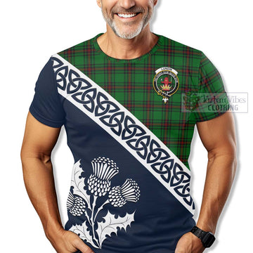 Lundin Tartan T-Shirt Featuring Thistle and Scotland Map