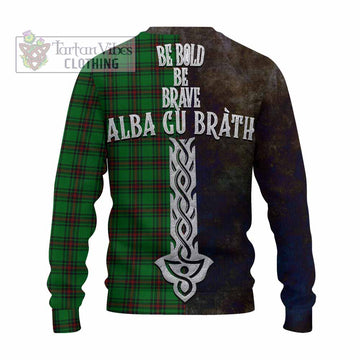 Lundin Tartan Family Crest Knitted Sweater Alba Gu Brath Be Brave Lion Ancient Style - Tartan Vibes Clothing