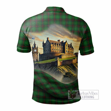 Lundin Tartan Family Crest Polo Shirt with Scottish Ancient Castle Style - Tartan Vibes Clothing