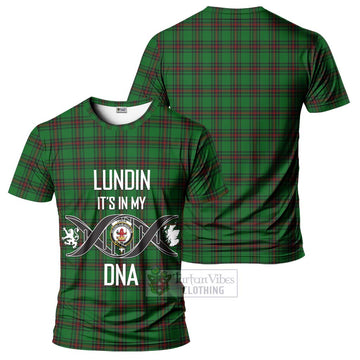 Lundin Tartan T-Shirt with Family Crest DNA In Me Style